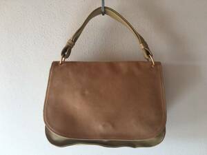 美品◎Les sacs Adam ルサックアダム バイカラー レザーハンドバッグ◎