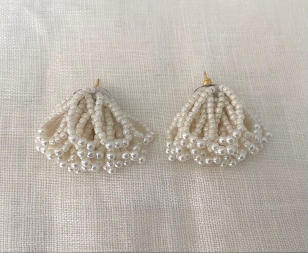 ハンドメイド ビーズのシャワーピアス