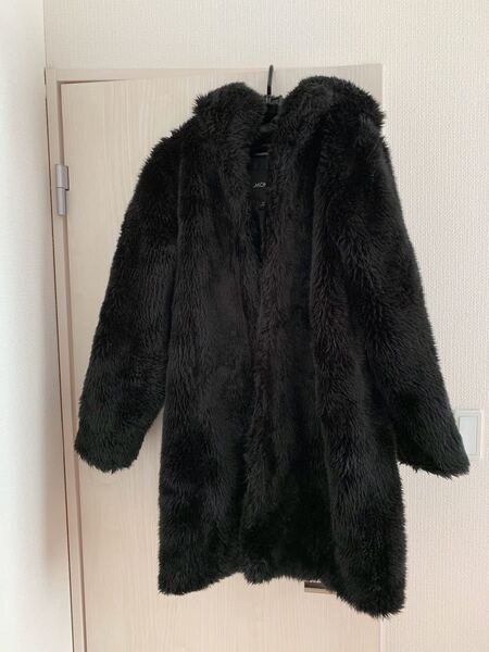 monki フェイクファーコート 黒 H&M