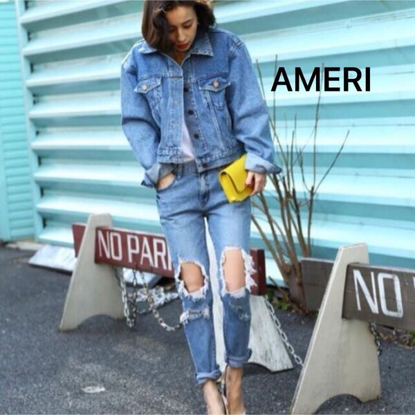 AMERI アメリヴィンテーシ 2way ボーイフレンド ストレート クラッシュ ダメージ デニム