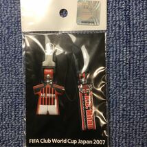 FIFA クラブワールドカップ 2007 セリエA ACミラン ロゴ エンブレム 携帯ストラップ ユニフォーム 日本製_画像1