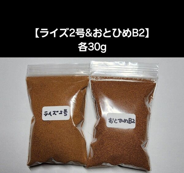 メダカ餌【ライズ2号&おとひめB2】各30gセット