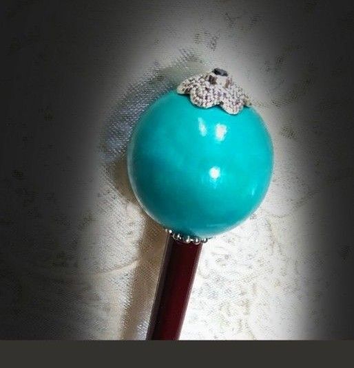 ターコイズ色の玉かんざし・ハンドメイド かんざし 和装小物 簪 玉簪 髪飾り 着物 アクセサリー