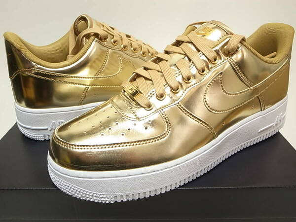 【送料無料】NIKE W AIR FORCE 1 SP METALLIC GOLD/CLUB GOLD-WHITEメタリックゴールド金x白エアフォース限定CQ6566-700MENS US10/28cm新品