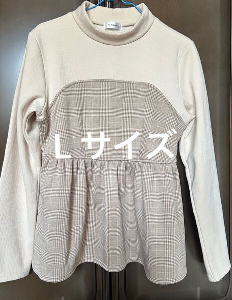 talbyyumi しまむらとyumiさんコラボ チュニックチェック長袖トップス 裏フリース