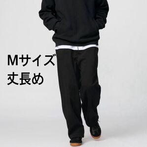 新品 ユニクロCスウェットワイドパンツ 丈長め サイズM ブラック