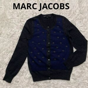 マークジェイコブス MARC JACOBS カーディガン 薄手 ネイビー ビーズ