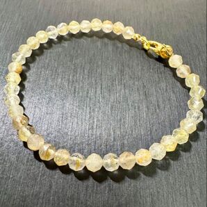 ルチル スターカット ブレスレット 天然石 ゴールドルチル ルチル