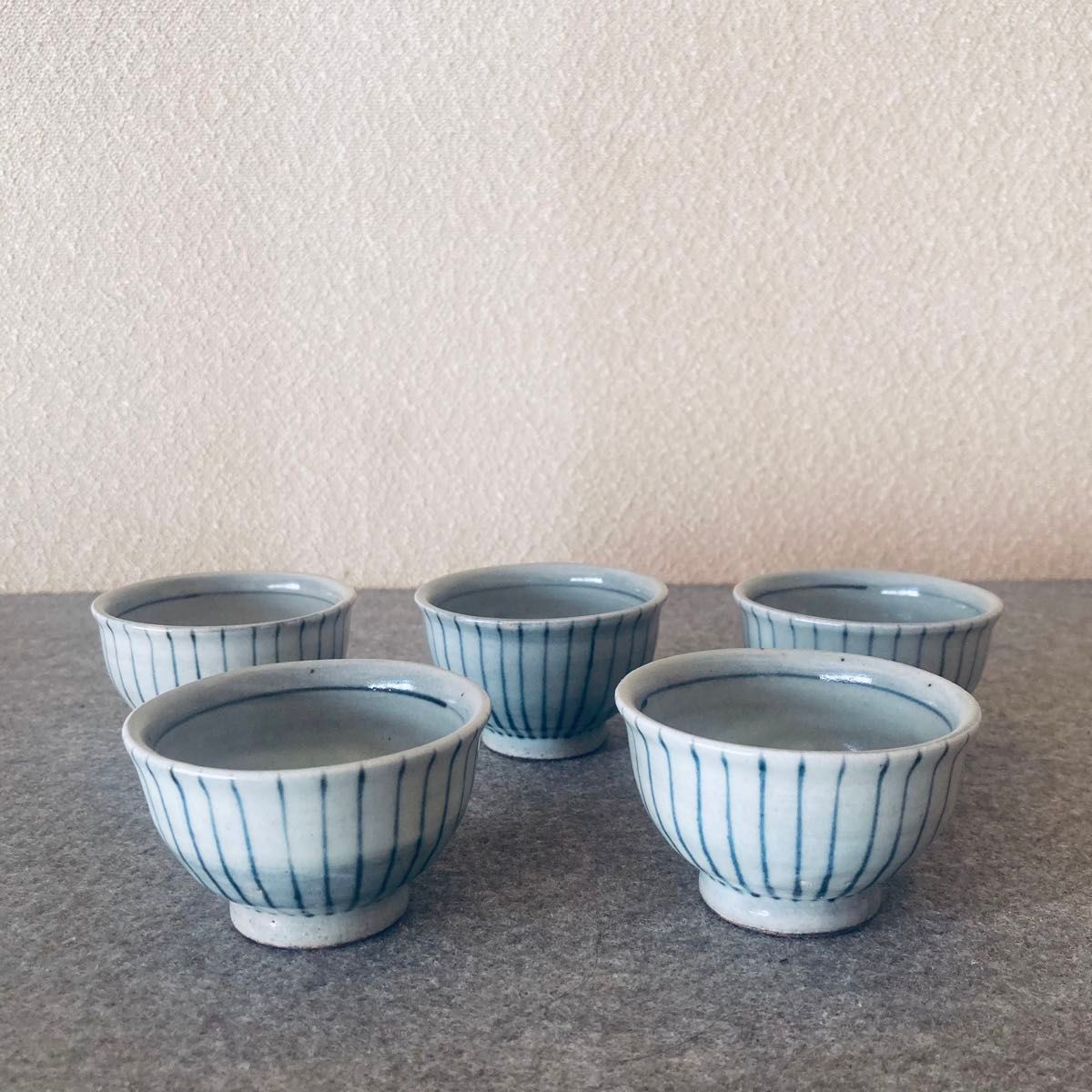 急須 湯呑 セット 煎茶 茶碗 茶器 陶器 陶芸 手作り 染付 灰釉 呉須