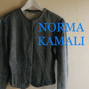 NORMA KAMALI ノーマカマリ ノーカラー　ジャージ　ジャケット M