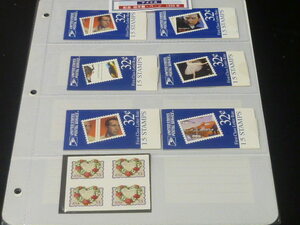 20　S　アメリカ切手　№238　1999年　記念 切手帳・ペーン　各種15枚入・他　計7点　1リーフ　未使用NH
