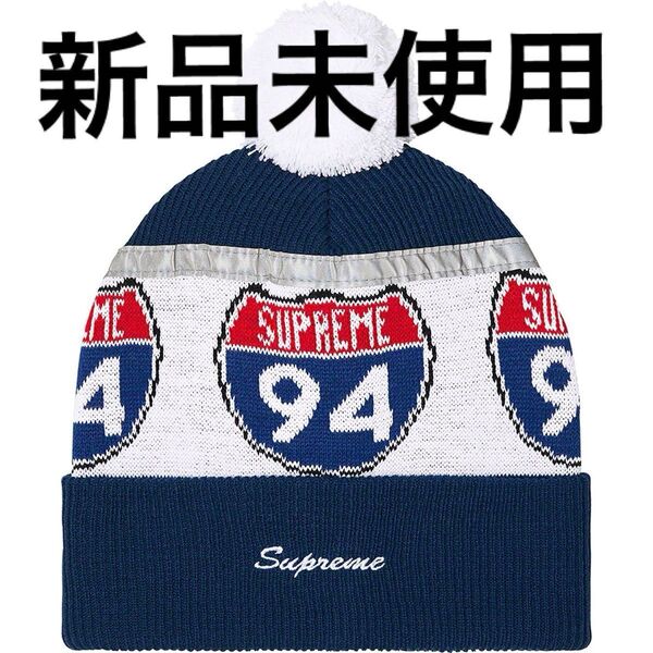 Supreme Interstate Reflective Beanie Dark Blue