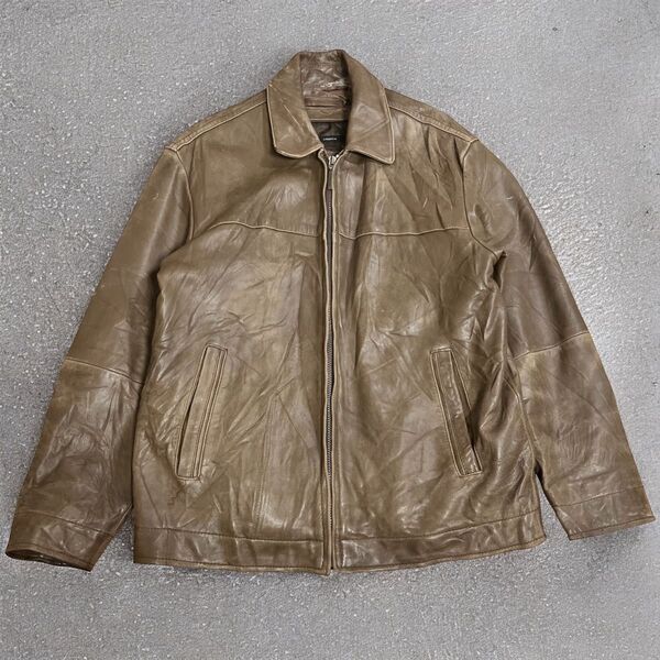 old claiborne Leather ラムスキン ジャケット ブラウン