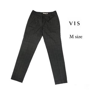 Vis テーパードパンツ チェック 秋冬 グレー