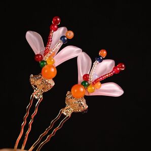 釵セット| 花 髪まとめ 髪飾りセット成人式 古典 星河の輝き、優雅に髪を飾る アクセサリー かんざし ハンドメイド 簪