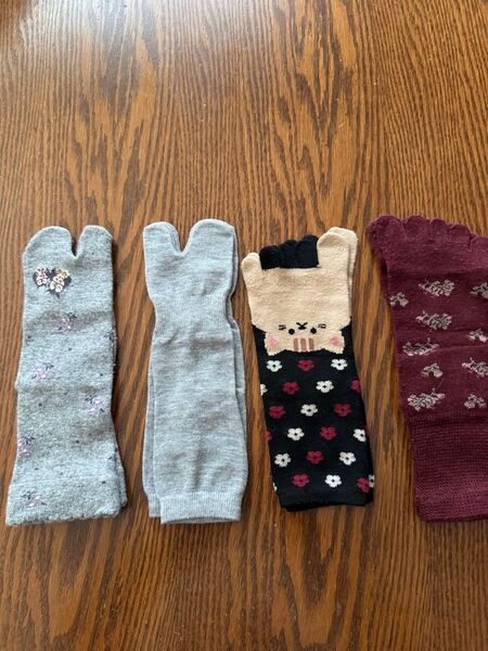 1-21〈新品〉5本指ソックス×2、2本指ソックス×2