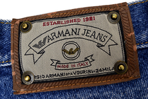 K-0988★美品★ARMANI JEANS アルマーニジーンズ★1980'-90’年代 イタリア製 ヴィンテージ加工 濃紺デニム ストレートジーンズ 30 _画像10