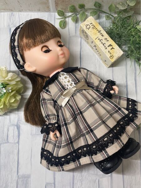 【オーダー】ソランちゃん*メルちゃん*チェック柄ワンピース2点目セット389