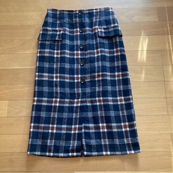ロングスカート タイトスカート チェック プレシュールシエル PlechurCiel
