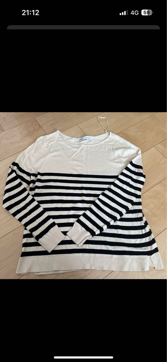 ZARA ボーダー薄ニットS