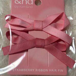 【新品】&nd by rom&nd ロムアンド ローソン ヘアピン ピンク ヘアアクセサリー リボン