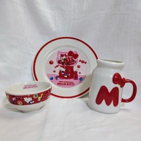 ハローキティ マグカップ お皿 ライスボウル(お茶碗) 50th Anniversary 50周年 サンリオ