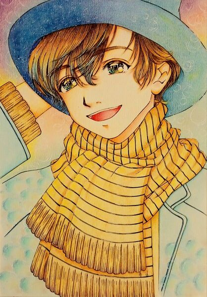 手描きイラスト 原画 オリジナル 男の子