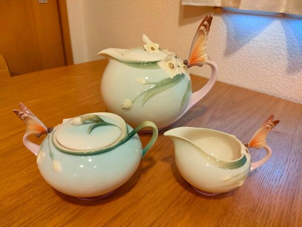 FRANZ 陶磁器 ティーセット ティーポット シュガーポット クリームポット