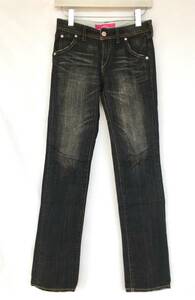  Uniqlo Denim StyleUp size 22 56cm black strut color Denim pocket . feature . stretch style up damage processing E436