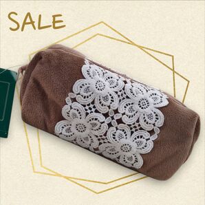 川島織物セルコン Selkon Lace Gallery 化粧ポーチ ポーチ レース フワフワ ベージュ