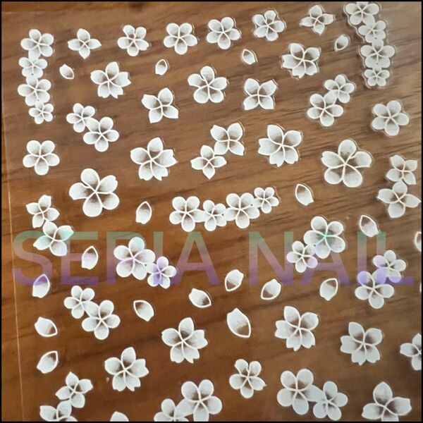 ネイルシール ステッカー 桜 チェリーブロッサム 透かし ホワイト【N302】