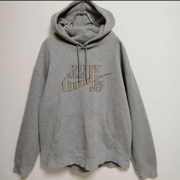 NIKE SB ナイキ スウェットパーカー プルオーバー ビッグシルエット XL グレー 裏起毛
