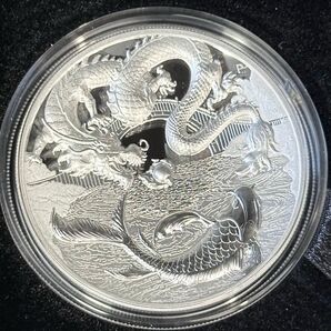 2023年 パースミント 龍と鯉 2オンス プルーフ銀貨