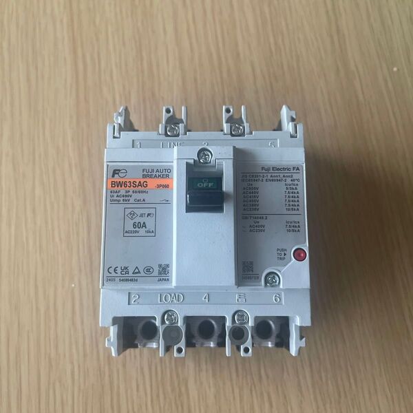 漏電ブレーカ 漏電遮断器 BW63SAG 富士電機 未使用新品