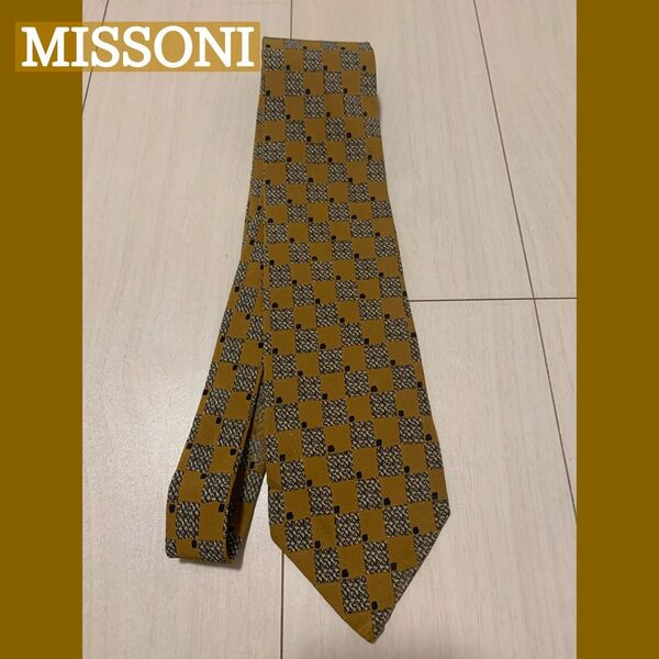 MISSONI ネクタイ ブランドネクタイ おしゃれ 古着 昭和 ブランド ミッソーニ 柄 ビンテージ 個性的 メンズ スーツ