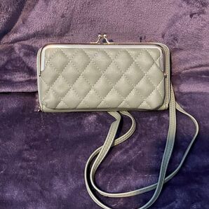 がま口スマホポシェット ロングウォレット 肩紐付き
