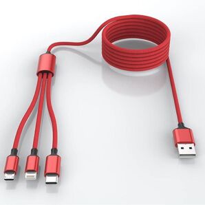 マルチ3in1 USB ロング 充電ケーブルCtype Btype