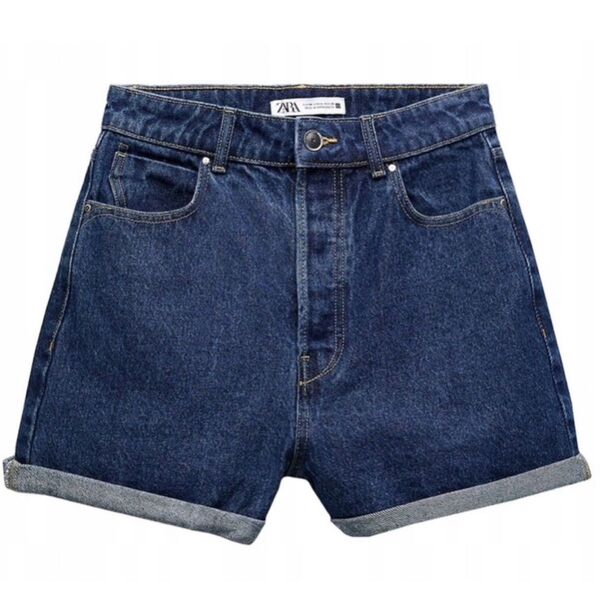 新品 ZARA デニム ショートパンツ ザラ MOM SHORT 38 短パン