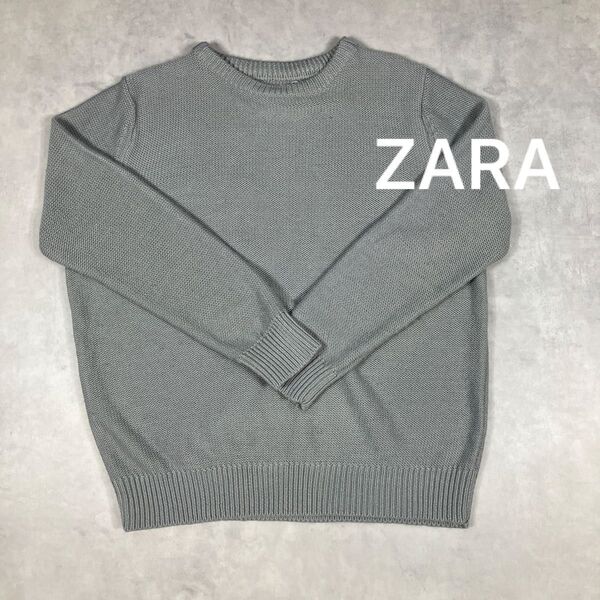 ZARA ニット 長袖 グレー デザイン バックオープン
