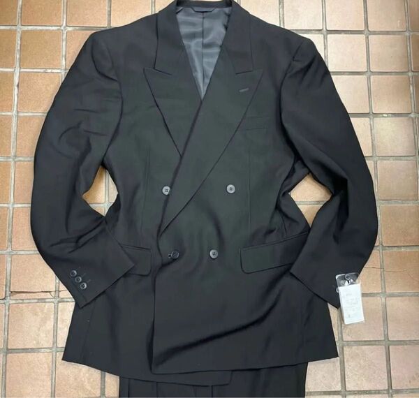 新品【Y7 XL★オールシーズン】4Bダブルスーツ 礼服 メンズスーツ ブラックフォーマル 背抜き 冠婚葬祭 喪服 セットアップ