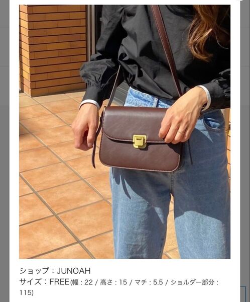LAUIR フェイクレザー ミニショルダー バッグ ダークブラウン