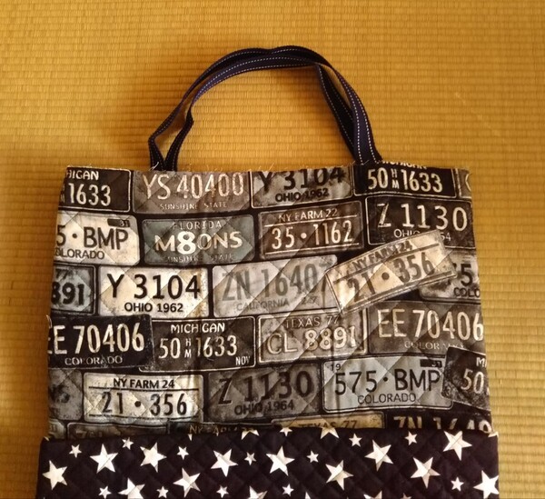 一点限りハンドメイド レッスンバッグ プレート柄