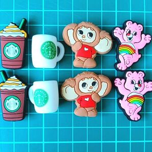 カスタムボールペン対応ビーズ カスタムキーホルダー スタバ コーヒー チェブラーシカ ケアベア シリコンビーズ ガチャ詰め