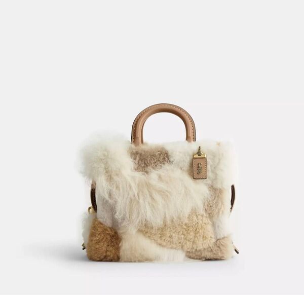 新品 COACH コーチ リアルファーパッチワーク2wayローグ20 バッグ 鞄