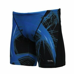 0056 ★ 新品 未使用 水着 スパッツ 学生 ＴＹＲ 筆 ペイント柄 黒 青 ＸＬサイズ