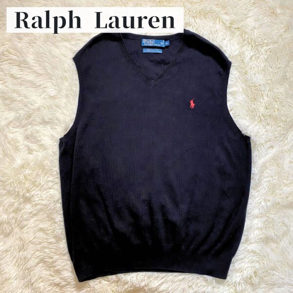 【美品】 大きいサイズ POLO by Ralph Lauren ニット ベスト ラルフローレン POLO ニットベスト