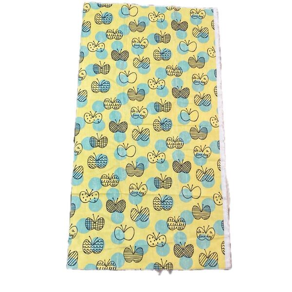 【新品】kokka ちょうちょ ドット 黄色 103×55 10番キャンバス