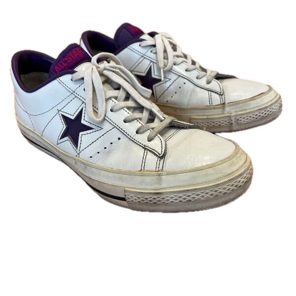 コンバース converse ワンスター スニーカー 白と紫です。限定色