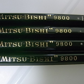 昭和レトロ 昔の三菱鉛筆9800 4本HB MITSU-BISHI 9800 GENERAL WRITING 送料120円の画像3