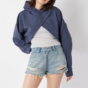 【新品未開封】スパイラルガール カシュクールヘムレイヤードスウェットトップス